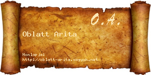 Oblatt Arita névjegykártya