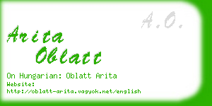 arita oblatt business card